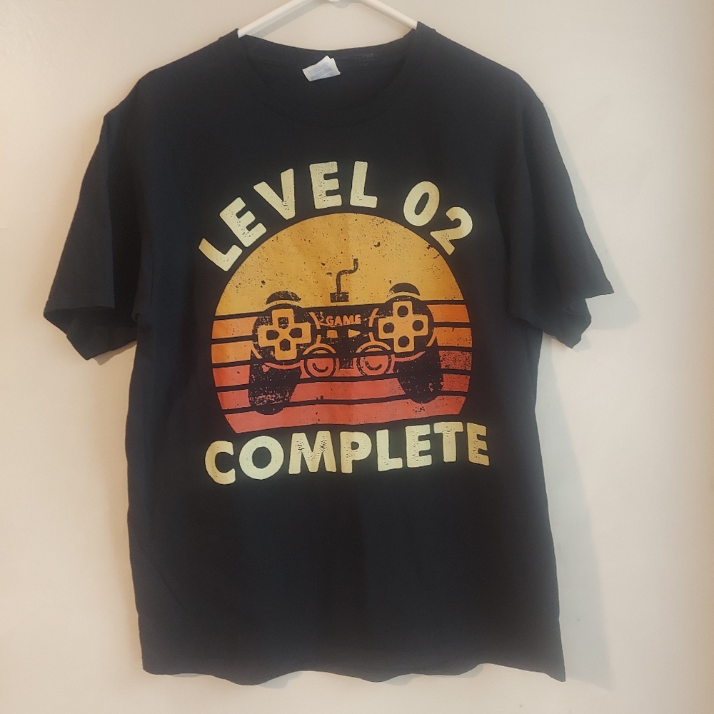 Black Graphic T-Shirt with Level 02 Design